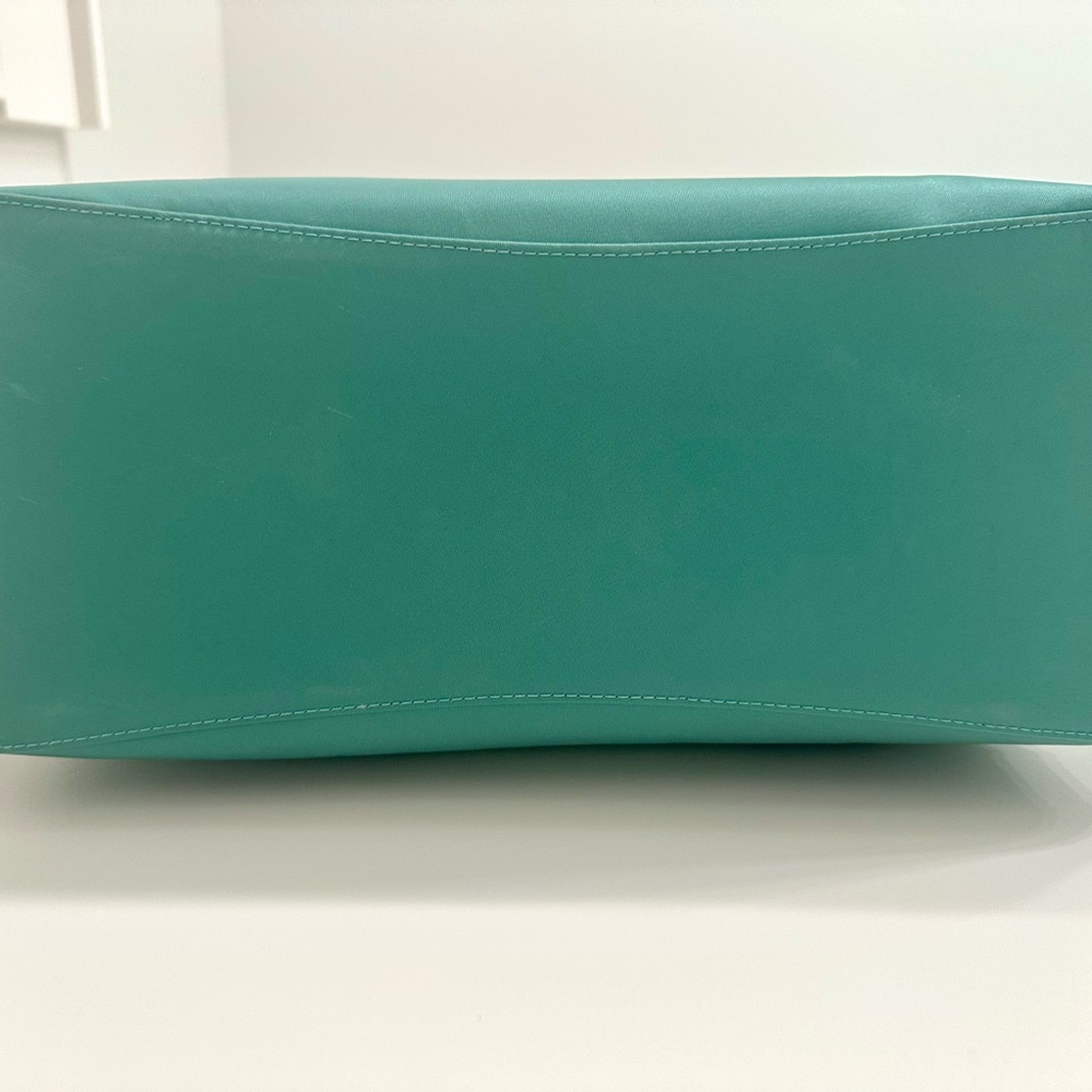 Coach Teal Tote with Navy Stripe Webbing - Picture 3 of 8